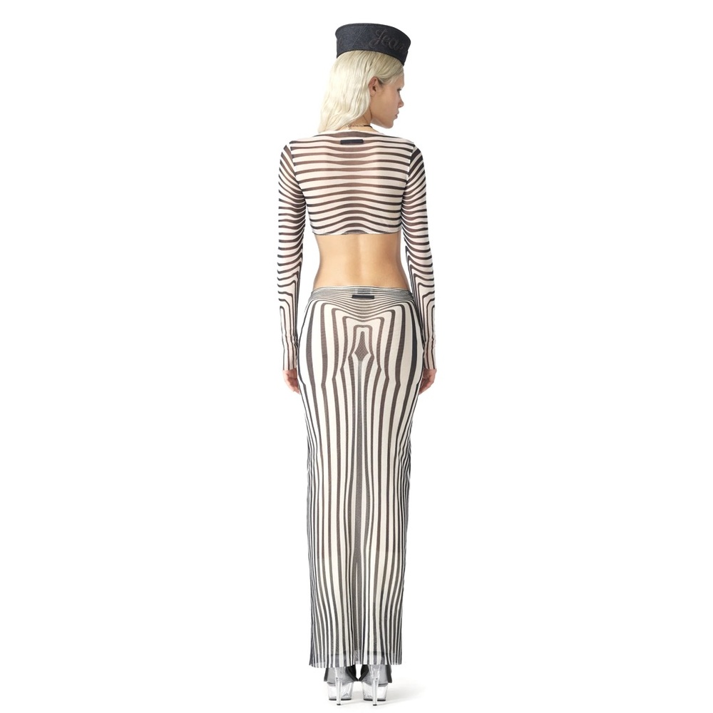 Jean Paul Gaultier The Navy Blue Body Morphing Skirt & Crop Top